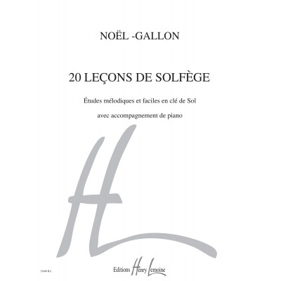 GALLON NOEL - LEÇONS EN CLÉ DE SOL (20) AVEC ACCOMPAGNEMENT