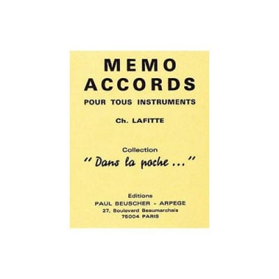 LAFITTE CHARLES - MEMO ACCORDS TOUS INSTRUMENTS - TOUS INSTRUMENTS