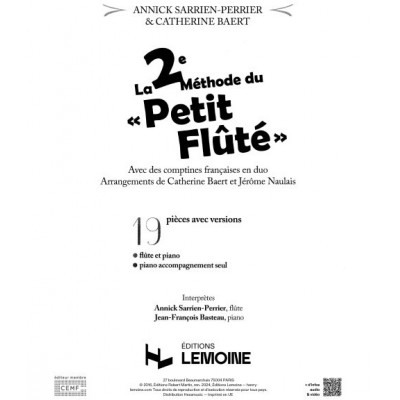 Sarrien-Perrier A. - La Deuxième Méthode Du Tout Petit Flûté (Acc. Piano seul)