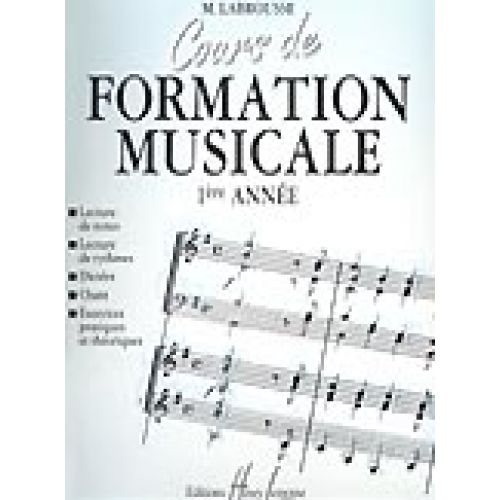 LABROUSSE MARGUERITE - COURS DE FORMATION MUSICALE VOL.1