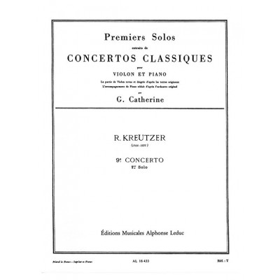 KREUTZER R. - SOLO N°1 FROM CONCERTO N°9 IN E MINOR - VIOLON ET PIANO