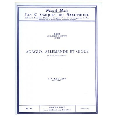  Leclair J.m. - Adagio, Allemande and Gigue - Saxophone Alto and Piano