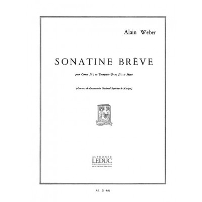 WEBER ALAIN - SONATINE BREVE - TROMPETTE & PIANO
