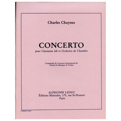 CHAYNES CHARLES - CONCERTO - CLARINETTE & PIANO