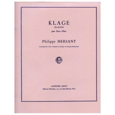 LEDUC HERSANT PH. - KLAGE - 2 FLÛTES 