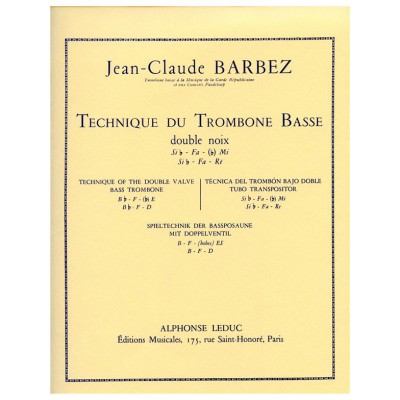 BARBEZ JEAN-CLAUDE - TECHNIQUE DU TROMBONE BASSE 
