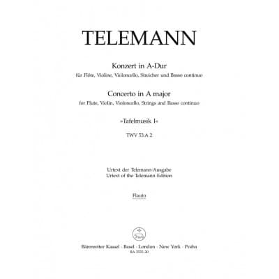  Telemann G.p. - Konzert A-dur Twv 53:a 2 - Flûte Solo