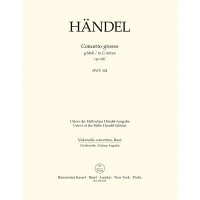  Haendel G. F. - Concerto Grosso Hwv 324 Op. 6 N 6 En Sol Mineur
