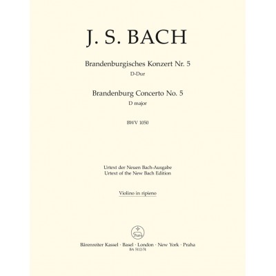 BARENREITER Bach J.S. - Brandenburgisches Konzert NR. 5 - Violin