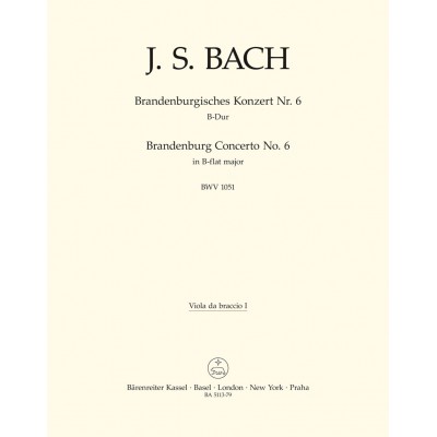 BACH J.S. - BRANDENBURGISCHES KONZERT G-DUR (SOL MAJEUR) N° 6 BWV 1051