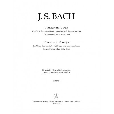 BACH J. S. - CONCERTO IN F MAJOR BWV 1055 - VIOLON 1