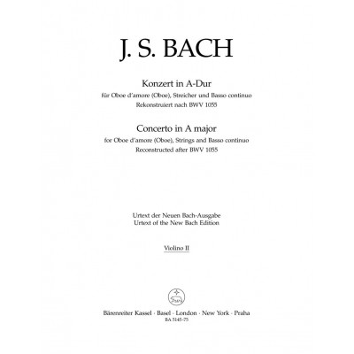 BACH J. S. - CONCERTO IN A MAJOR BWV 1055 - VIOLON 2 