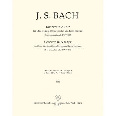 BACH J. S. - CONCERTO IN A MAJOR BWV 1055 - ALTO