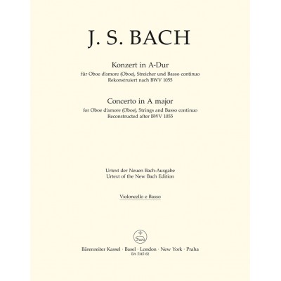 BACH J. S. - CONCERTO IN A MAJOR - VIOLONCELLE/BASSE