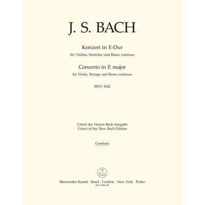 BARENREITER BACH J.S. CONCERTO EN MI MAJEUR BWV 1042 POUR VN, CORDES ET BC