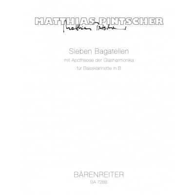 BARENREITER PINTSCHER M. - SIEBEN BAGATELLEN - CLARINETTE BASSE