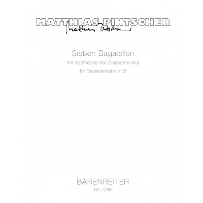 BARENREITER PINTSCHER M. - SIEBEN BAGATELLEN - CLARINETTE BASSE