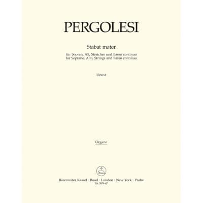 PERGOLESE G. B. - STABAT MATER - ORGUE
