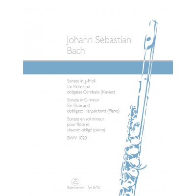 BARENREITER Bach J.S. - Sonate In G-moll BWV 1020 - Flute & Clavecin