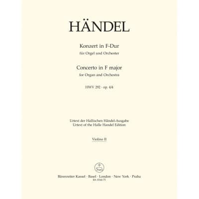 HAENDEL - KONZERT IN F-DUR (FA MAJEUR) ORGUE ET ORCHESTRE