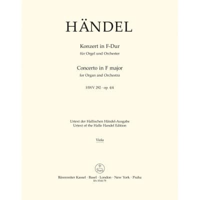 HAENDEL - KONZERT IN F-DUR (FA MAJEUR) ORGUE ET ORCHESTRE