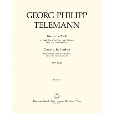  Telemann G. Ph. - Concerto En Mi Mineur Pour Flb Alto, Fl, Cordes Et Bc