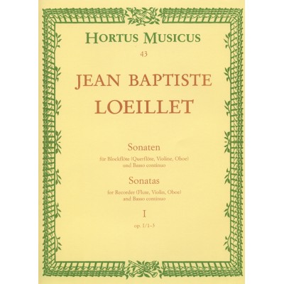 LOEILLET DE GANT J.B. - SONATEN I OP. I/1-3 - FLB ET BC