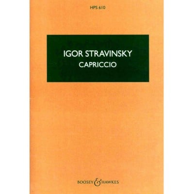 BOOSEY & HAWKES STRAVINSKY IGOR - CAPRICCIO - CONDUCTEUR