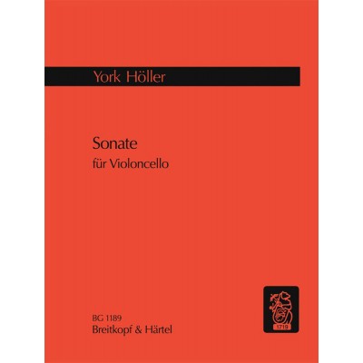 EDITION BREITKOPF HOLLER YORK - SONATE - CELLO