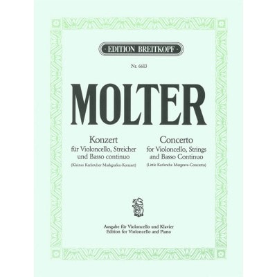 MOLTER J.M. - VIOLONCELLOKONZERT C-DUR - VIOLONCELLE, PIANO