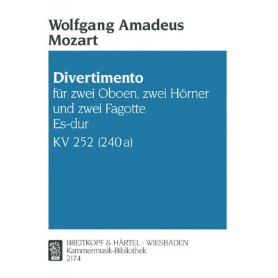 EDITION BREITKOPF MOZART W.A. - DIVERTIMENTO ES-DUR KV 252