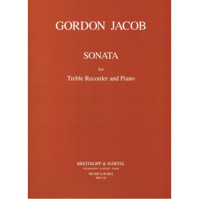 JACOB GORDON - SONATA - RECORDER, BASSO CONTINUO