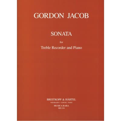 MUSICA RARA JACOB GORDON - SONATA - RECORDER, BASSO CONTINUO