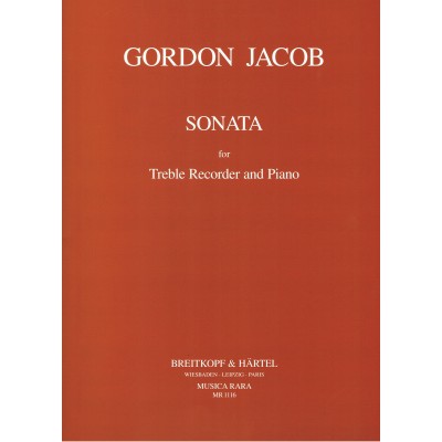 MUSICA RARA Jacob Gordon - Sonata - Recorder, Basso Continuo
