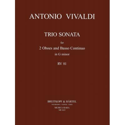 VIVALDI ANTONIO - TRIOSONATE IN G RV 81 - 2 OBOE, BASSO CONTINUO