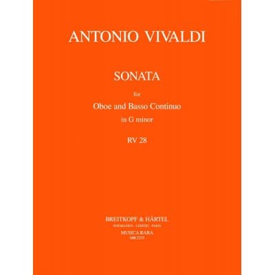 VIVALDI ANTONIO - SONATE G-MOLL RV 28 - OBOE, BASSO CONTINUO.