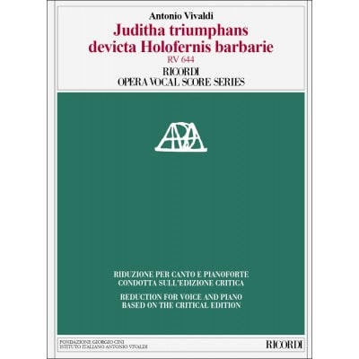 VIVALDI A. - JUDITHA TRIUMPHANS SACRUM MILITARE ORATORIUM -CHANT-PIANO