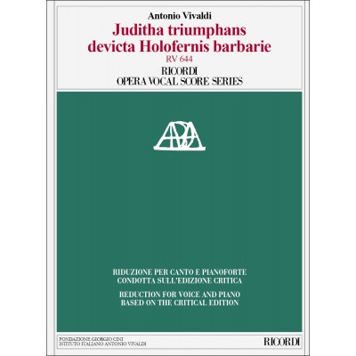 VIVALDI A. - JUDITHA TRIUMPHANS SACRUM MILITARE ORATORIUM -CHANT-PIANO