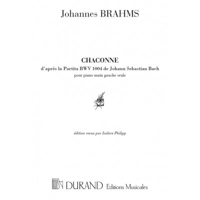  Brahms - Chaconne Main Gauche Seul Bach Bwv 1004 - Piano