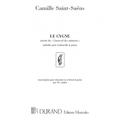 SAINT SAENS C. - LE CYGNE EXTRAIT DU CARNAVAL DES ANIMAUX- CLARINETTE ET PIANO