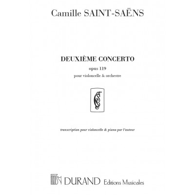 SAINT SAENS C. - CONCERTO N 2 OP 119 - VIOLONCELLE ET PIANO