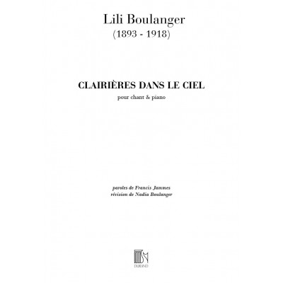  Boulanger - Clairieres Dans Le Ciel - Chant Et Piano