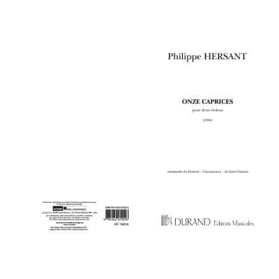  Hersant P. - Onze Caprices (1994) - Violon