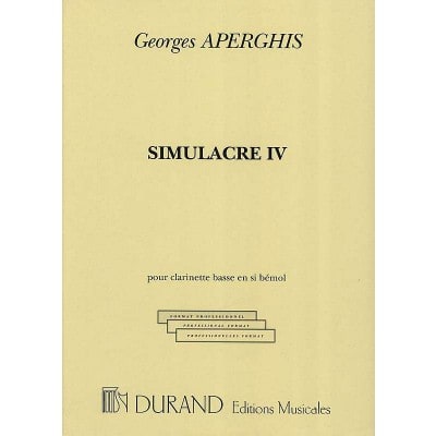 APERGHIS - SIMULACRE IV - CLARINETTE BASSE