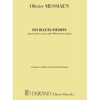 MESSIAEN O. - FEUILLETS INEDITS - 4 PIECES - ONDE MARTENOT & PIANO