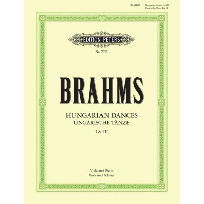 BRAHMS JOHANNES - HUNGARIAN DANCES NOS.1 & 3 - VIOLA AND PIANO