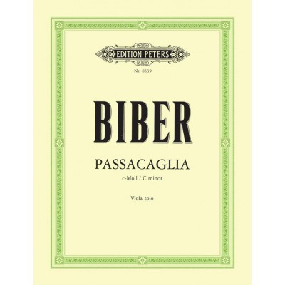 EDITION PETERS Biber H.i.f. - Passacaglia C-moll - Viola Solo