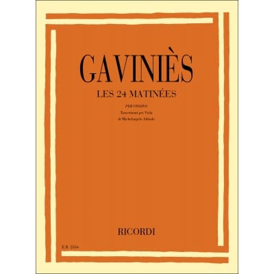 GAVINIES P. - 24 MATINEES PER VIOLINO - ALTO