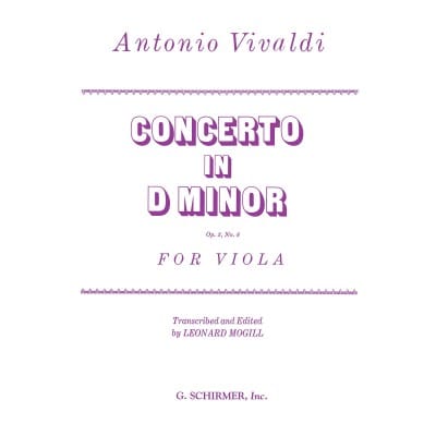 VIVALDI A. - CONCERTO IN D MINOR OP. 3/6 - ALTO