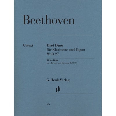  Beethoven L. (van) - Trois Duos Woq 27 - Clarinette Et Basson  